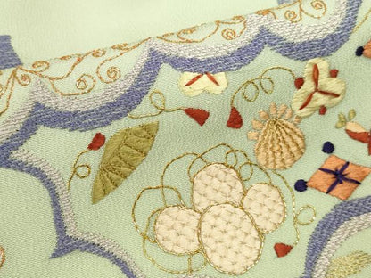 平和屋着物▼豪華色留袖　駒刺繍　総刺繍　雲取吉祥花文　金糸　正絹　逸品　DABI5557op