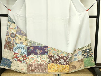 平和屋着物▼豪華色留袖　寿光織　横段吉祥花文　金銀糸　正絹　逸品　DABI5558op