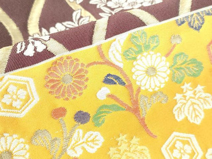 平和屋着物▼豪華色留袖　寿光織　横段吉祥花文　金銀糸　正絹　逸品　DABI5558op