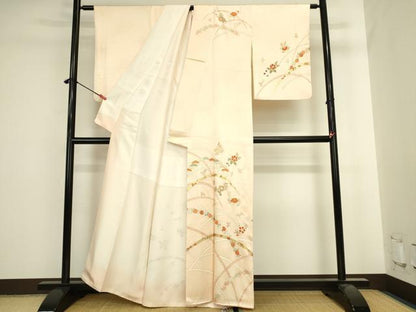 平和屋着物●銀座きしや　訪問着　駒刺繍　芝花文　金彩　正絹　逸品　DABI5564op
