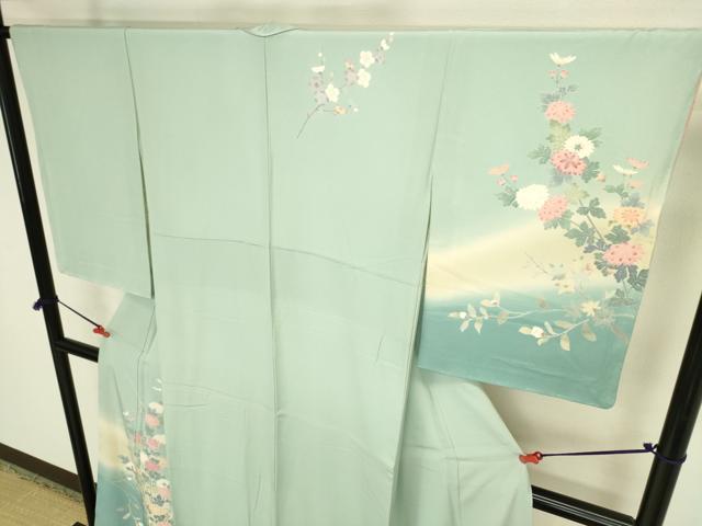 平和屋着物●十日町友禅　女流作家　遠田藤舟　訪問着　草花　暈し染め　正絹　逸品　未使用　DABI5566op