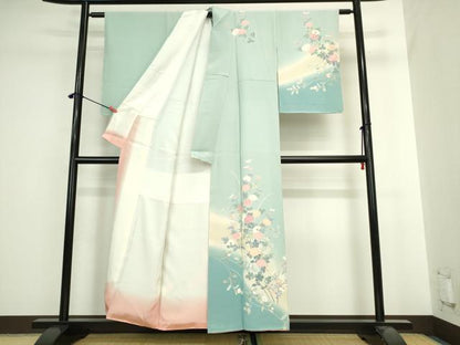 平和屋着物●十日町友禅　女流作家　遠田藤舟　訪問着　草花　暈し染め　正絹　逸品　未使用　DABI5566op