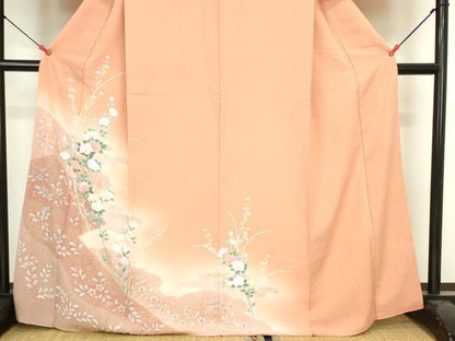 平和屋着物●訪問着　絞り　草花　暈し染め　金彩　正絹　逸品　DABI5567op