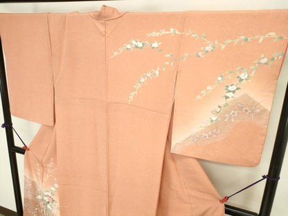 平和屋着物●訪問着　絞り　草花　暈し染め　金彩　正絹　逸品　DABI5567op