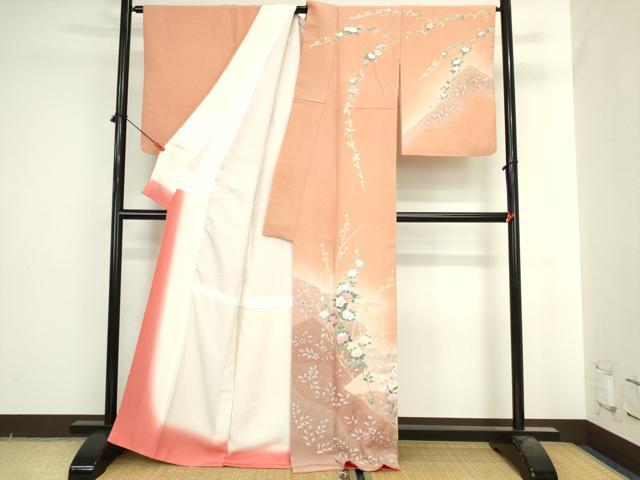 平和屋着物●訪問着　絞り　草花　暈し染め　金彩　正絹　逸品　DABI5567op