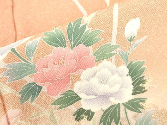 平和屋着物●訪問着　絞り　草花　暈し染め　金彩　正絹　逸品　DABI5567op