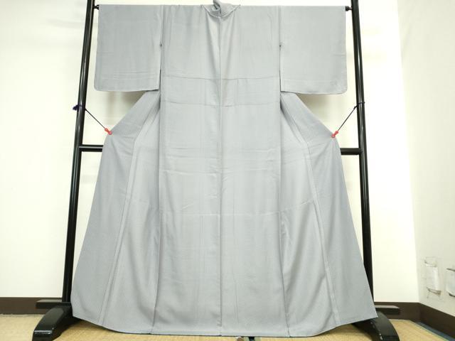 平和屋着物●上質な色無地　抽象地紋　暁鼠色　胴抜き仕立て　正絹　逸品　DABI5570op