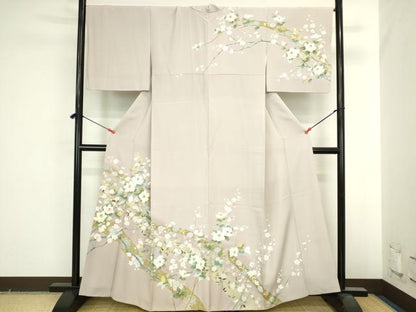 平和屋着物●訪問着　駒刺繍　草花　暈し染め　金彩　正絹　逸品　DABI5588op