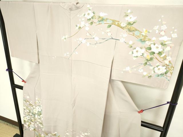 平和屋着物●訪問着　駒刺繍　草花　暈し染め　金彩　正絹　逸品　DABI5588op