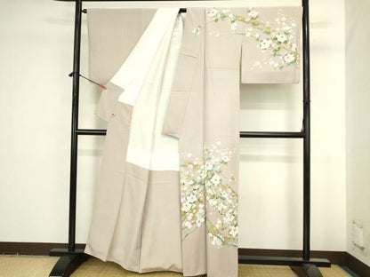 平和屋着物●訪問着　駒刺繍　草花　暈し染め　金彩　正絹　逸品　DABI5588op