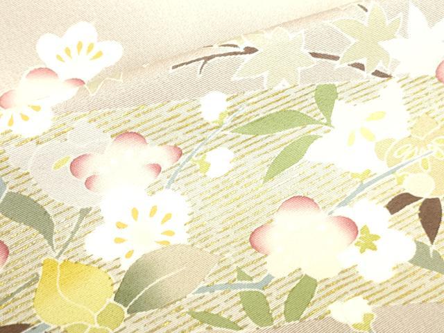 平和屋着物●訪問着　駒刺繍　草花　暈し染め　金彩　正絹　逸品　DABI5588op