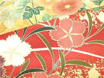 平和屋着物●豪華振袖　駒刺繍　枝垂れ藤　草花文　暈し染め　金彩　正絹　逸品　DABI5590op