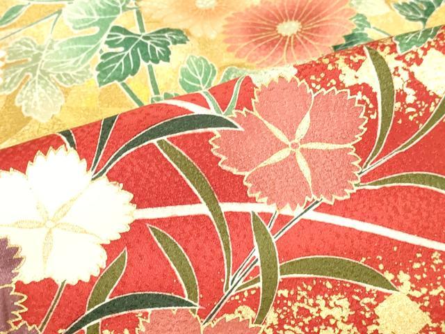平和屋着物●豪華振袖　駒刺繍　枝垂れ藤　草花文　暈し染め　金彩　正絹　逸品　DABI5590op