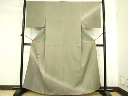 平和屋着物●訪問着　総刺繍　花籠文　暈し染め　金糸　正絹　逸品　DABI5595op