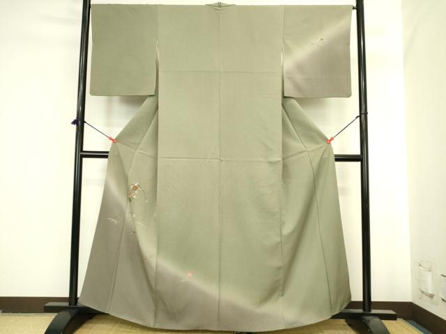 平和屋着物●訪問着　総刺繍　花籠文　暈し染め　金糸　正絹　逸品　DABI5595op