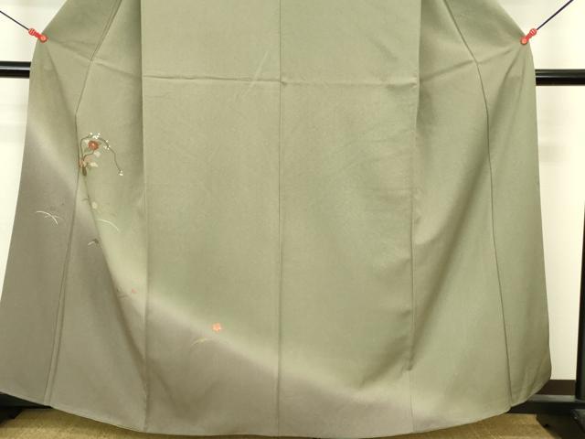平和屋着物●訪問着　総刺繍　花籠文　暈し染め　金糸　正絹　逸品　DABI5595op