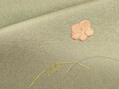 平和屋着物●訪問着　総刺繍　花籠文　暈し染め　金糸　正絹　逸品　DABI5595op