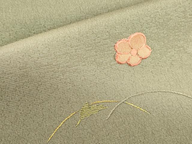 平和屋着物●訪問着　総刺繍　花籠文　暈し染め　金糸　正絹　逸品　DABI5595op