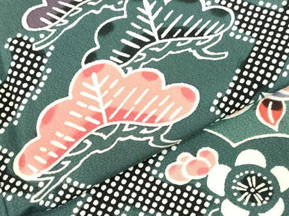 平和屋着物●豪華振袖　紅型　花松文　正絹　逸品　DABI5597op