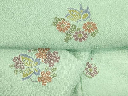 平和屋着物●上質な小紋　舞蝶花丸文　正絹　逸品　DABI5599op