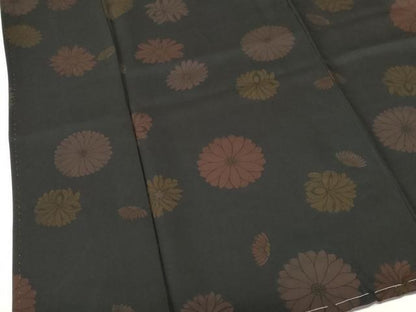 平和屋着物●上質な小紋　舞花　黒地　正絹　逸品　未使用　DABI5601op