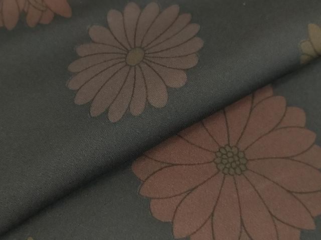 平和屋着物●上質な小紋　舞花　黒地　正絹　逸品　未使用　DABI5601op