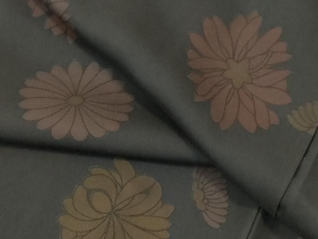 平和屋着物●上質な小紋　舞花　黒地　正絹　逸品　未使用　DABI5601op