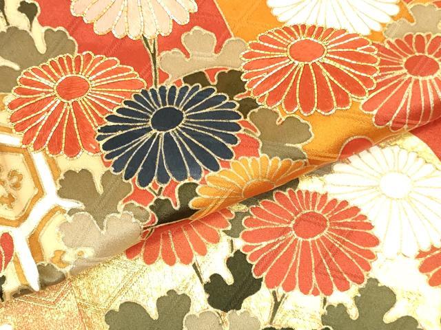平和屋着物●豪華振袖　駒刺繍　流水花松文　暈し染め　金彩　正絹　逸品　DABI5605op