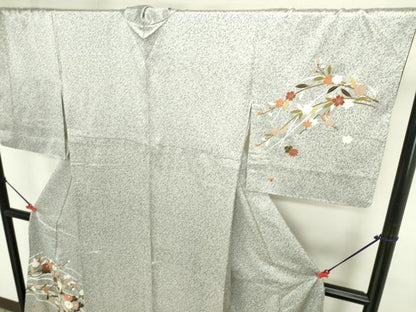 平和屋着物●訪問着　草花　たたき染め　金彩　正絹　逸品　DABI5608op