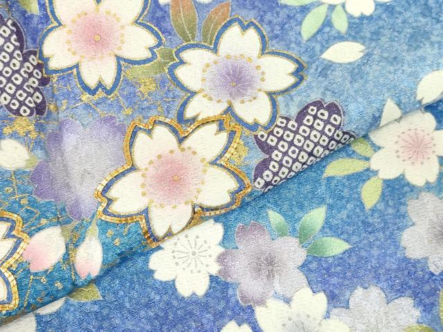 平和屋着物●豪華振袖　駒刺繍　舞桜　暈し染め　金通し地　鈴乃屋扱い　正絹　逸品　DABI5610op