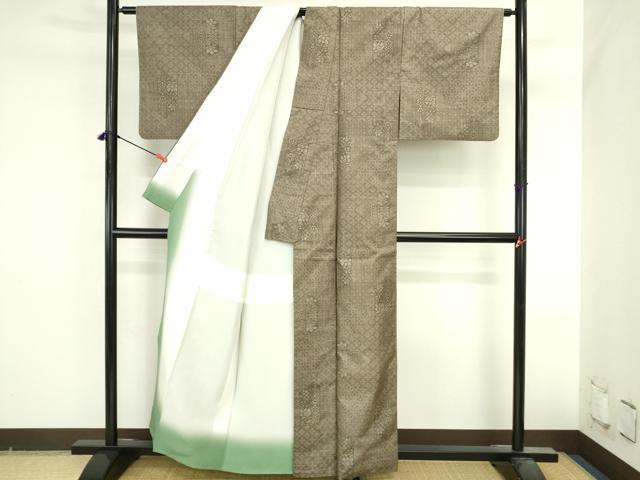 平和屋着物●本場大島紬　9マルキ　草花　正絹　逸品　DABI5611op