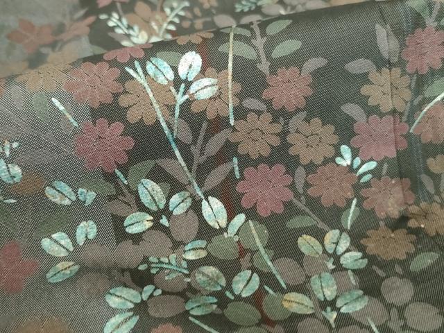 平和屋着物●本場縞大島紬　訪問着　草花　正絹　逸品　DABI5612op