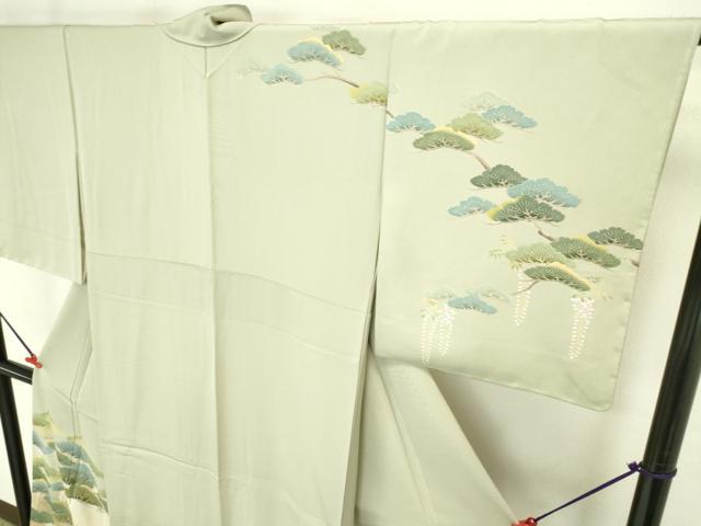 平和屋着物●訪問着　作家物　鶴　枝松　暈し染め　金糸　正絹　逸品　未使用　DABI5616op