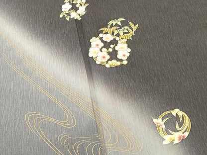 平和屋着物●訪問着　花丸文　松竹梅　暈し染め　金彩　正絹　逸品　DABI5618op