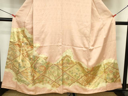 平和屋着物●豪華色留袖　駒刺繍　鳳凰花菱文　金彩　正絹　逸品　DABI5619op