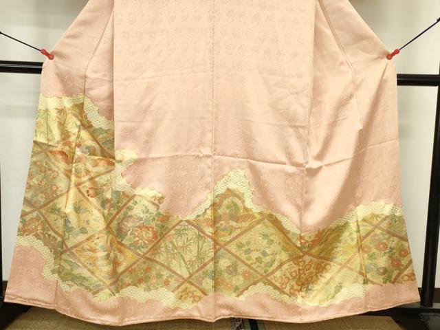平和屋着物●豪華色留袖　駒刺繍　鳳凰花菱文　金彩　正絹　逸品　DABI5619op