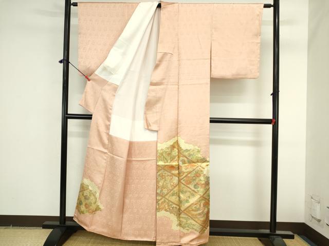 平和屋着物●豪華色留袖　駒刺繍　鳳凰花菱文　金彩　正絹　逸品　DABI5619op