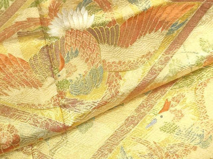 平和屋着物●豪華色留袖　駒刺繍　鳳凰花菱文　金彩　正絹　逸品　DABI5619op