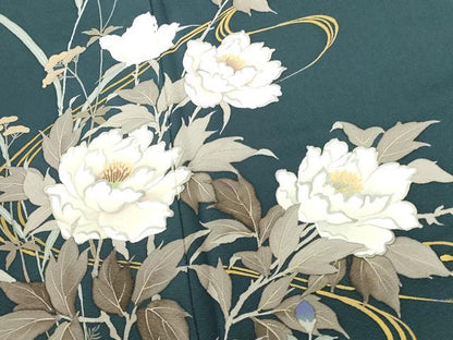 平和屋着物●伝統工芸士　森勇雄　訪問着　流水花文　ロング丈　正絹　逸品　DABI5621op