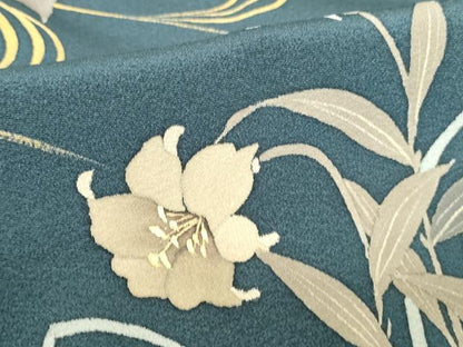 平和屋着物●伝統工芸士　森勇雄　訪問着　流水花文　ロング丈　正絹　逸品　DABI5621op