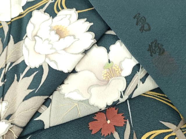 平和屋着物●伝統工芸士　森勇雄　訪問着　流水花文　ロング丈　正絹　逸品　DABI5621op
