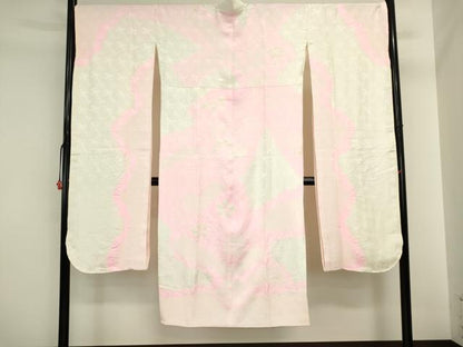 平和屋着物●振袖用長襦袢　袷　総絞り　舞梅文　ますいわ屋扱い　正絹　逸品　DABI5627op