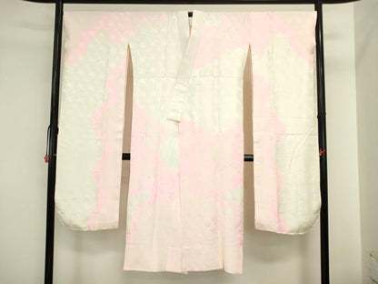 平和屋着物●振袖用長襦袢　袷　総絞り　舞梅文　ますいわ屋扱い　正絹　逸品　DABI5627op