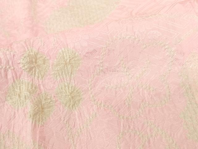 平和屋着物●振袖用長襦袢　袷　総絞り　舞梅文　ますいわ屋扱い　正絹　逸品　DABI5627op