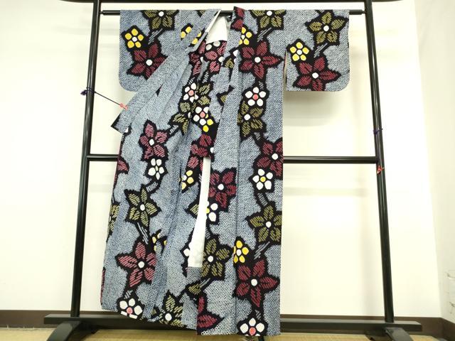平和屋着物∴夏物　浴衣　有松鳴海絞り　舞花　綿　逸品　DABI5632op