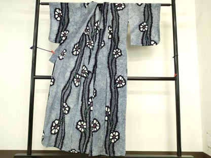 平和屋着物∴夏物　浴衣　有松鳴海絞り　舞花　綿　逸品　DABI5633op