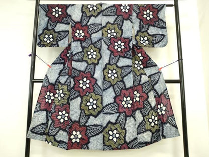 平和屋着物∴夏物　浴衣　有松鳴海絞り　草花文　綿　逸品　DABI5635op