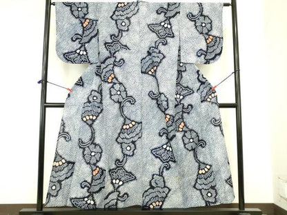 平和屋着物∴夏物　浴衣　有松鳴海絞り　舞花　綿　逸品　DABI5638op