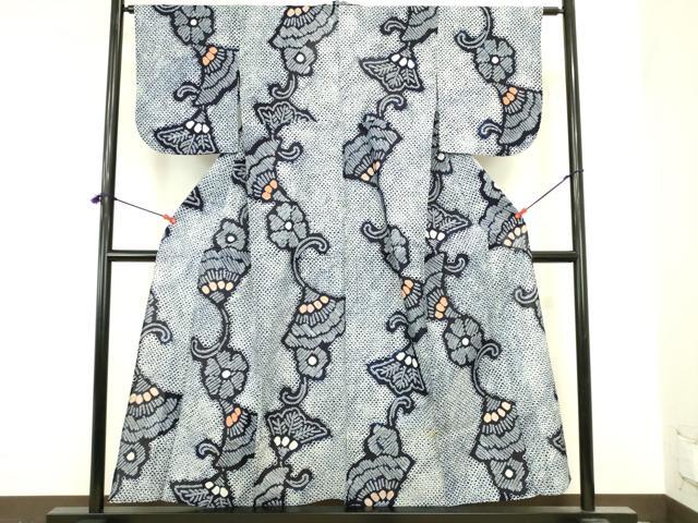 平和屋着物∴夏物　浴衣　有松鳴海絞り　舞花　綿　逸品　DABI5638op