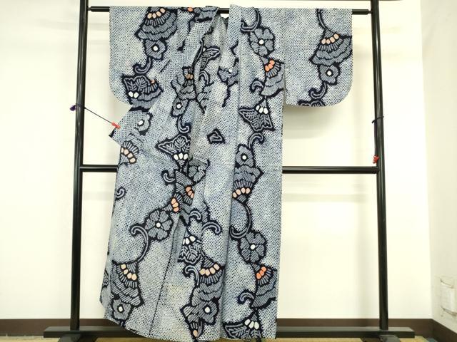 平和屋着物∴夏物　浴衣　有松鳴海絞り　舞花　綿　逸品　DABI5638op